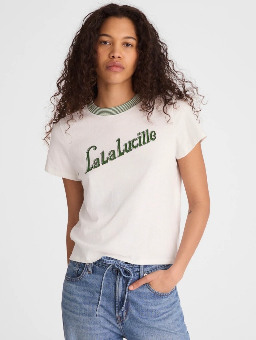 Madewell The Relaxed Tee in Vintage Jersey Gershwin La La Lucille Size L